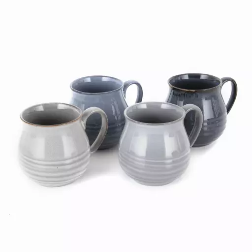 Abyss Round Mug Set of 4 Reactive Glaze