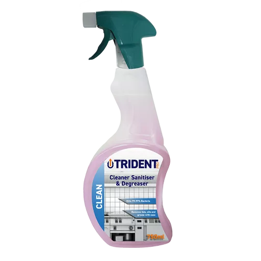 Trident Pro Cleaner Sanitiser and Degreaser, 750ml Trigger Spray