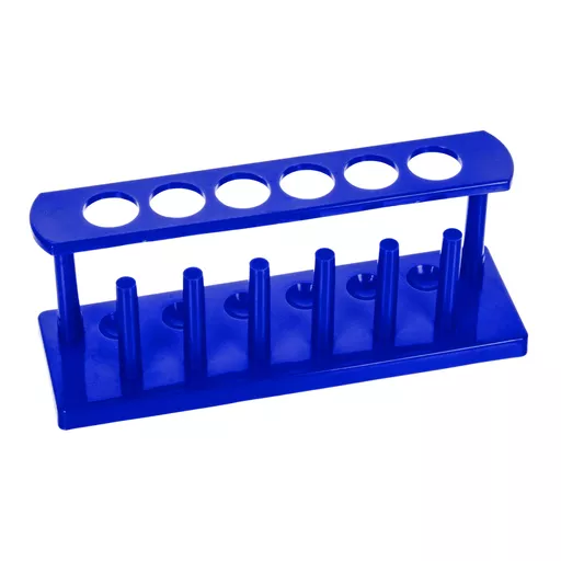 Test-tube rack, polypropylene, 25 mm hole diameter, 6 holes, 6 pegs