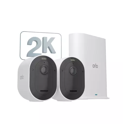 Arlo Pro 5 2K Wire-Free Outdoor Security Camera, 2-pack white