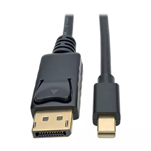 Tripp Lite P583-006-BK Mini DisplayPort to DisplayPort Adapter Cable, 4K 60 Hz (M/M), DP Latching Connector, Black, 6 ft. (1.8 m)
