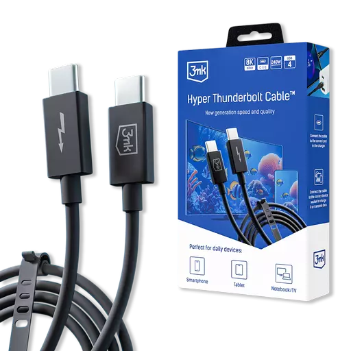 3mk - Hyper ThunderBolt Cable - USB4 8k60Hz Next-Generation Cable (240W) (Black)