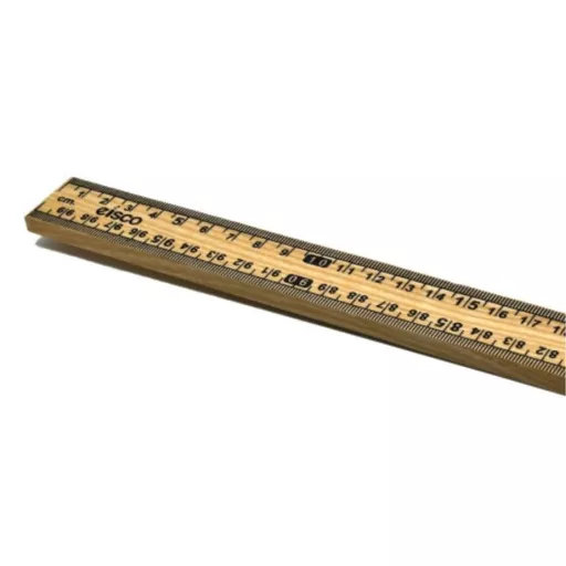 Ruler 1 metre wooden cm mm Division
