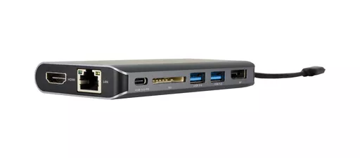 Kramer Electronics KDock-3 Wired USB 3.2 Gen 1 (3.1 Gen 1) Type-C Black, Silver