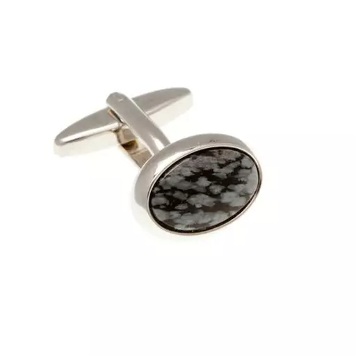 Snowflake Stone Oval Cufflinks (2)