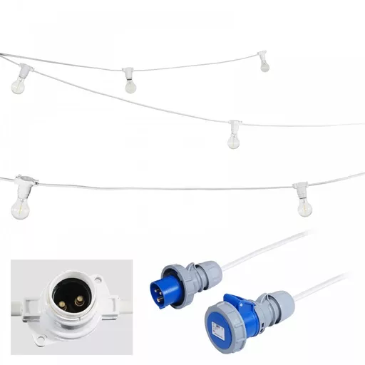 elumen8 25m BC Heavy Duty White Rubber Festoon 0.33 Spacing