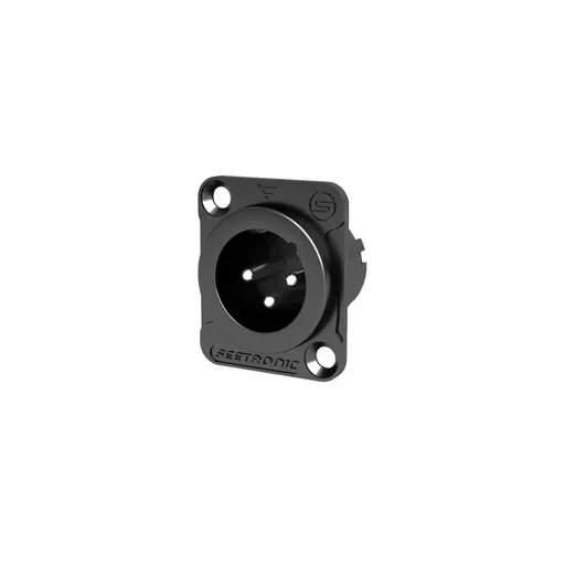 Seetronic XLR 3-Pin Chassis Plug Black (MJ3F2C-B)