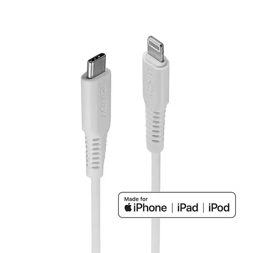 Lindy 1m USB C to Lightning Cable white