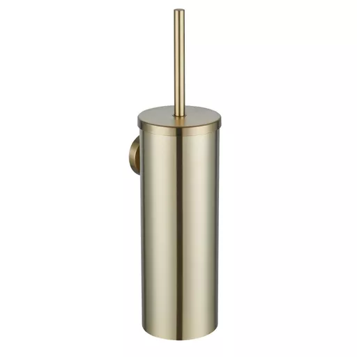 Genoa Metal Brush Holder - Brushed Brass