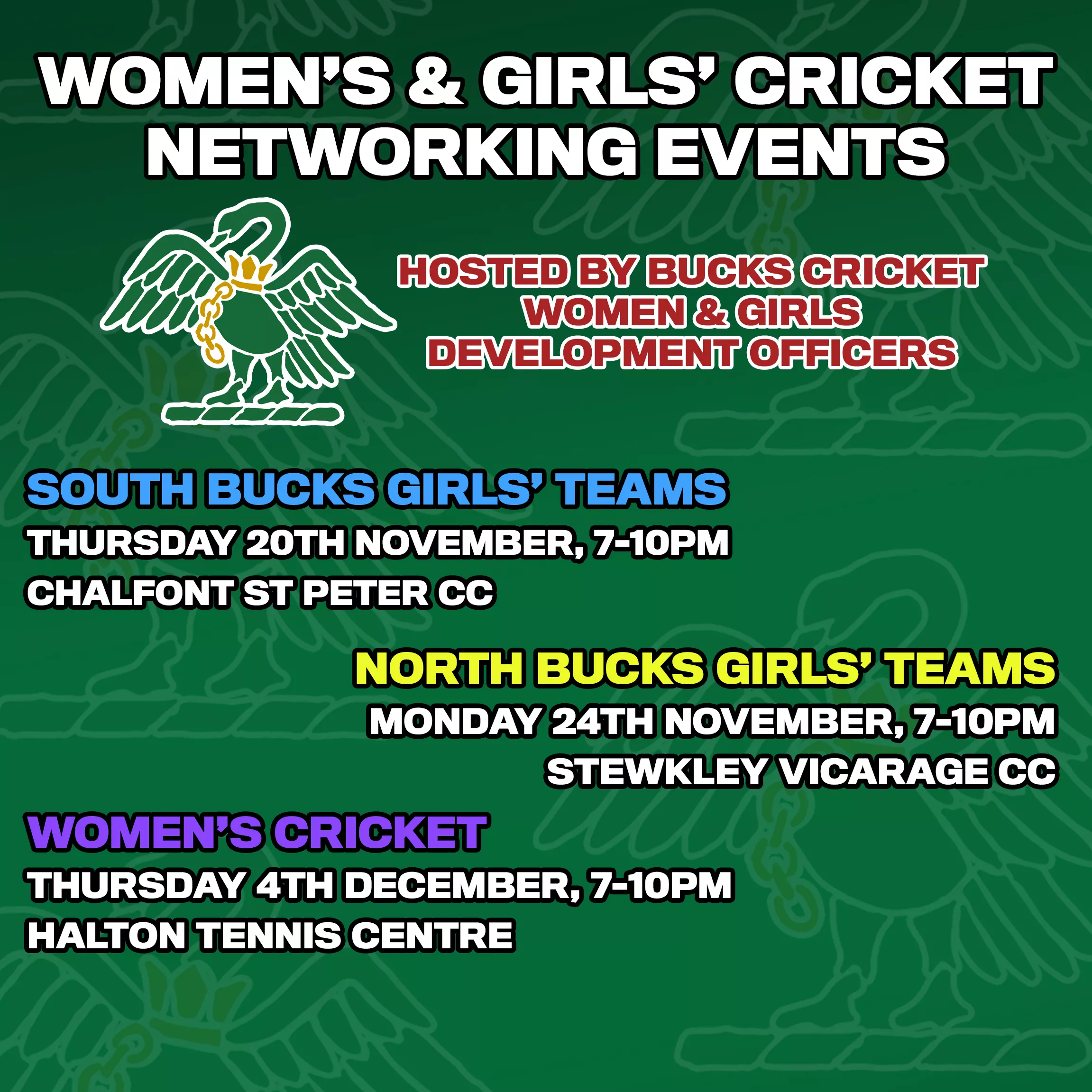Women's & Girls' Cricket Networking Events