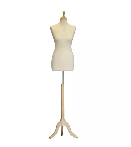 Exclusive Female Tailors Dummy with Tripod Base - Natural