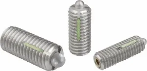 K0329 - Spring Plungers With Hexagon Socket And Thrust Pin In Stainless Steel, With Thread Lock