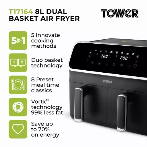 8 Litre Digital Dual Basket Air Fryer