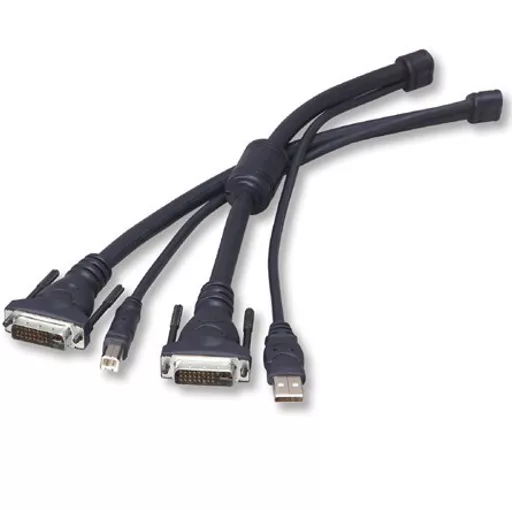 Belkin OmniView KVM Cables for SOHO Series with Audio, 3.0m, USB/DVI-I Dual Link KVM cable Black 3 m