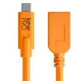 Tether Tools TetherPro USB-C to USB Female Adapter Cable Black or Orange Swatch