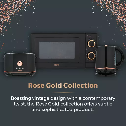 Tower microwave black on sale and rose gold