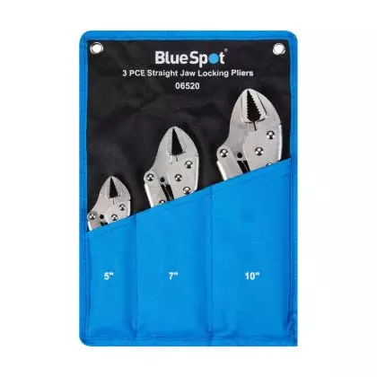 3 PCE Straight Jaw Locking Pliers In Wallet (5", 7", 10")