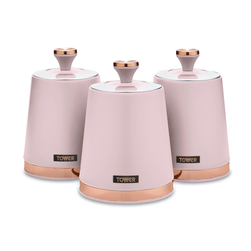 Photos - Food Container Tower Cavaletto Set Of 3 Canisters Pink T826131PNK 