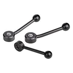 K0114 - Tension Levers In Steel With Flat & 15° Types Female Thread Size M6-M16