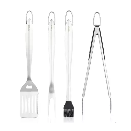 4 Piece Stainless Steel BBQ Tools Set