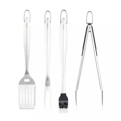 4 Piece Stainless Steel BBQ Tools Set