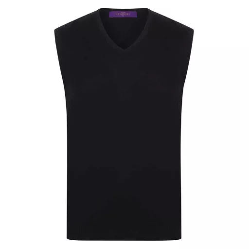 Henbury Lightweight Sleeveless Cotton Acrylic V Neck Sweater