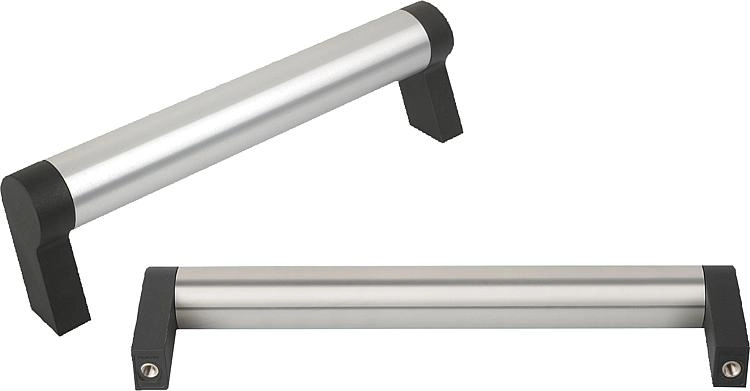 K0212 - Slanting Tube Handles In Aluminium Length 150-400mm