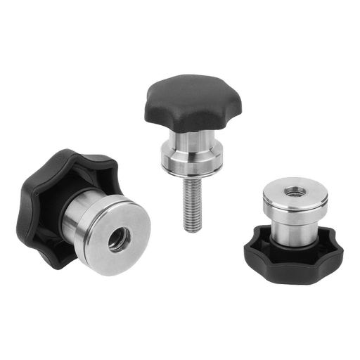 K1596 - Star Grips With Clamp Force Intensifier With Steel & Stainless Steel Thread M6-M12