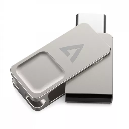 V7 VF3128GTC USB flash drive 128 GB USB Type-A / USB Type-C 3.2 Gen 1 (3.1 Gen 1) Silver