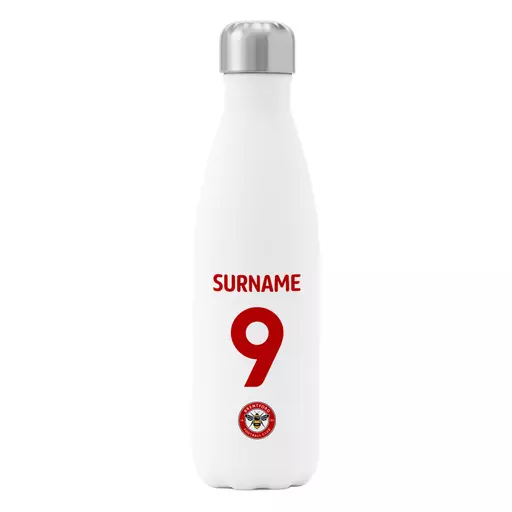 Brentford FC Back of Shirt Insulated Water Bottle - White
