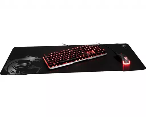 MSI AGILITY GD70 Pro Gaming Mousepad '900mm x 400mm, Pro Gamer Silk Surface, Iconic Dragon Design, Anti-slip and shock-absorbing rubber base, Reinforced stitched edges'