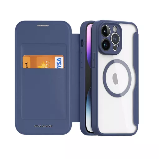 Dux Ducis - Skin X Pro MagSafe Wallet for iPhone 14 Pro Max - Blue