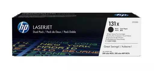 HP CF210XD/131X Toner cartridge black twin pack, 2x2.4K pages ISO/IEC 19798 Pack=2 for HP Pro 200