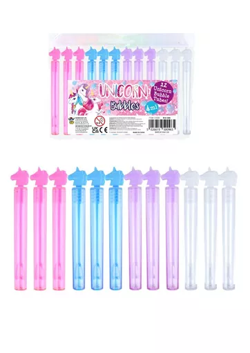 Unicorn Mini Bubble Tubes - Pack of 12