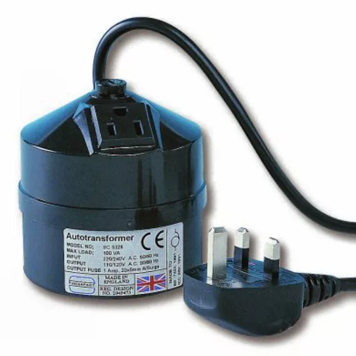 100Va UK 240v to USA 120v Step Down Transformer, 300Va (UK Plug to USA Socket)