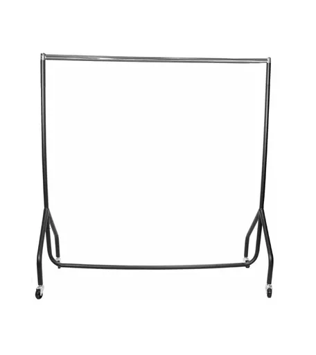 6ft Black with Chrome Top Heavy Duty Clothes Rail