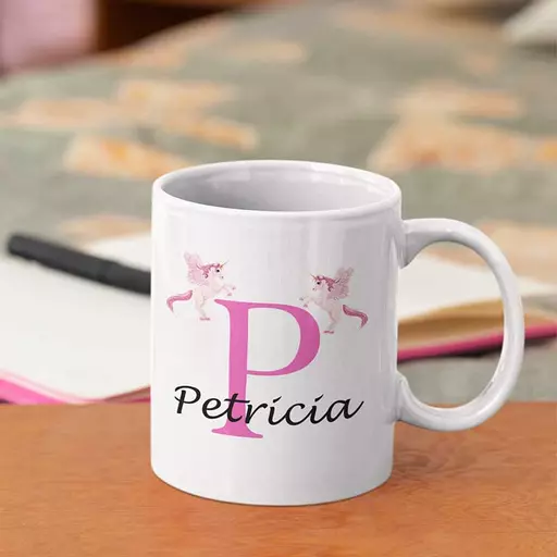 Unicorn inspired name and initial Mug-Personalised Name Gifts