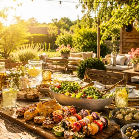Relaxed outdoor BBQ gathering