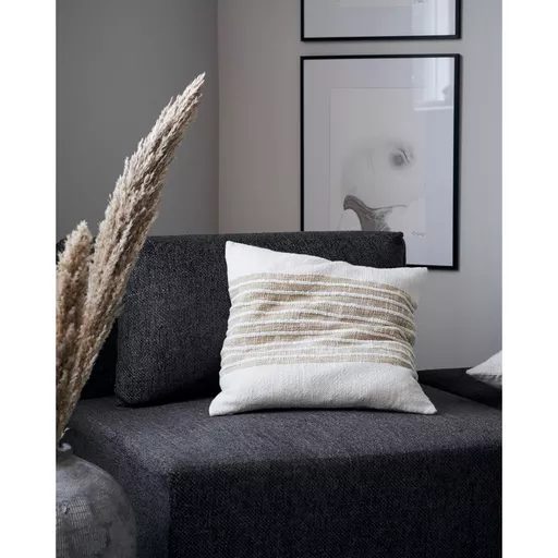 Square Cushion, Yarn, Light brown