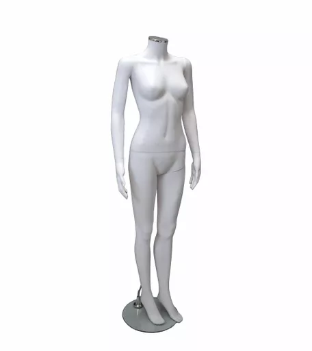 Capri Range - Female Matt White Headless Mannequin - Hands by side