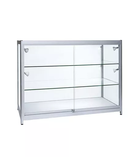 Aluminium Full Glass Showcase Display Counter - 90cm x 120cm x 50cm