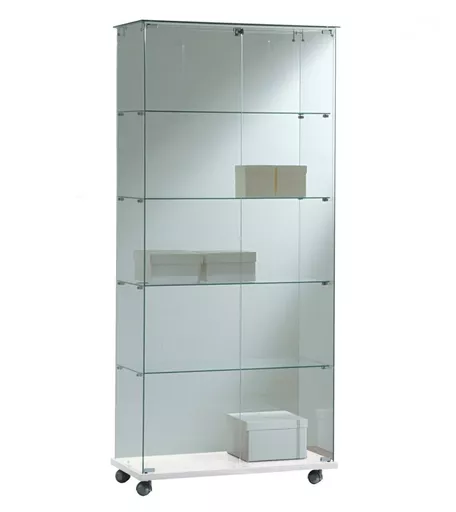 White Tower Showcase - Full Glass Display Cabinet 80cm x 40cm x 180cm