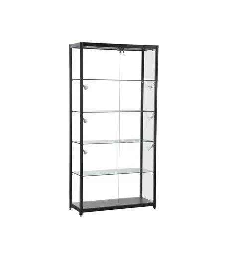 Black Extra Wide Tower Showcase with Double Door - 198cm x 100cm x 40cm