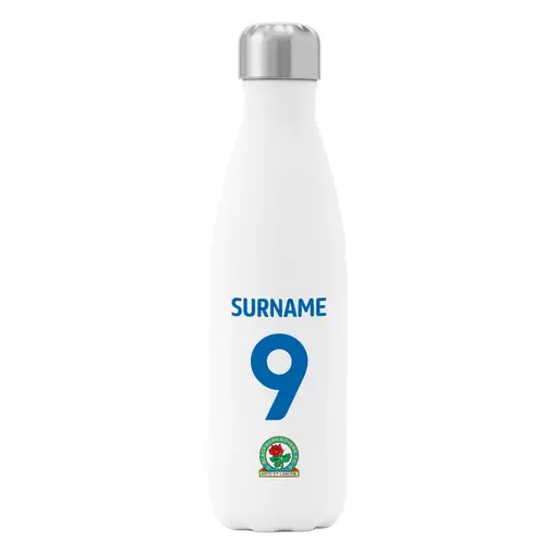 Blackburn Rovers FC Back of Shirt Insulated Water Bottle - White