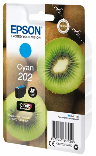 Epson C13T02F24010/202 Ink cartridge cyan, 300 pages 4,1ml for Epson XP 6000