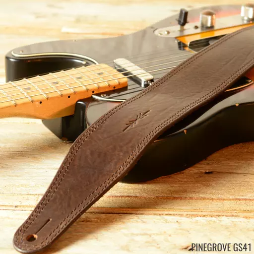 GS41 Standard Leather Guitar Strap - Brown