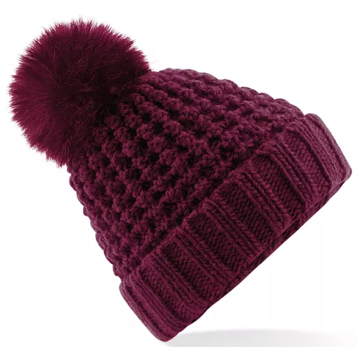 Popcorn Faux Fur Pop Pom Beanie