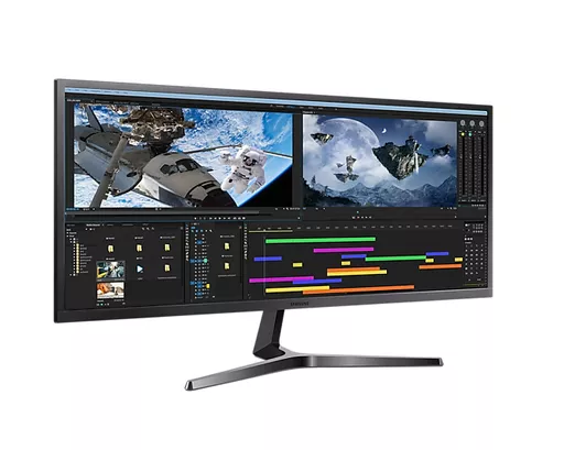 Samsung S34J550W 86.4 cm (34") 3440 x 1440 pixels UltraWide Quad HD LED Blue, Grey