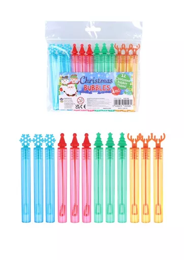 Christmas Mini Bubble Tubes - Pack of 12