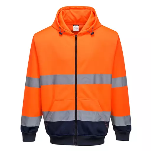 Hi-Vis Contrast Zipped Hoodie